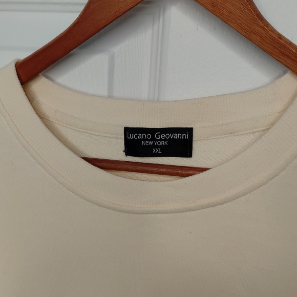 LG Cream Crewneck Men's Sweater - Picture 4 of 5